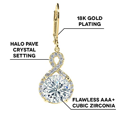 Cate & Chloe Value Bundle - 18K Yellow Gold Plated Tennis Bracelet And Crystal Hoop Earrings - Mckenzie, Alessandra & Kaylee #TOP9