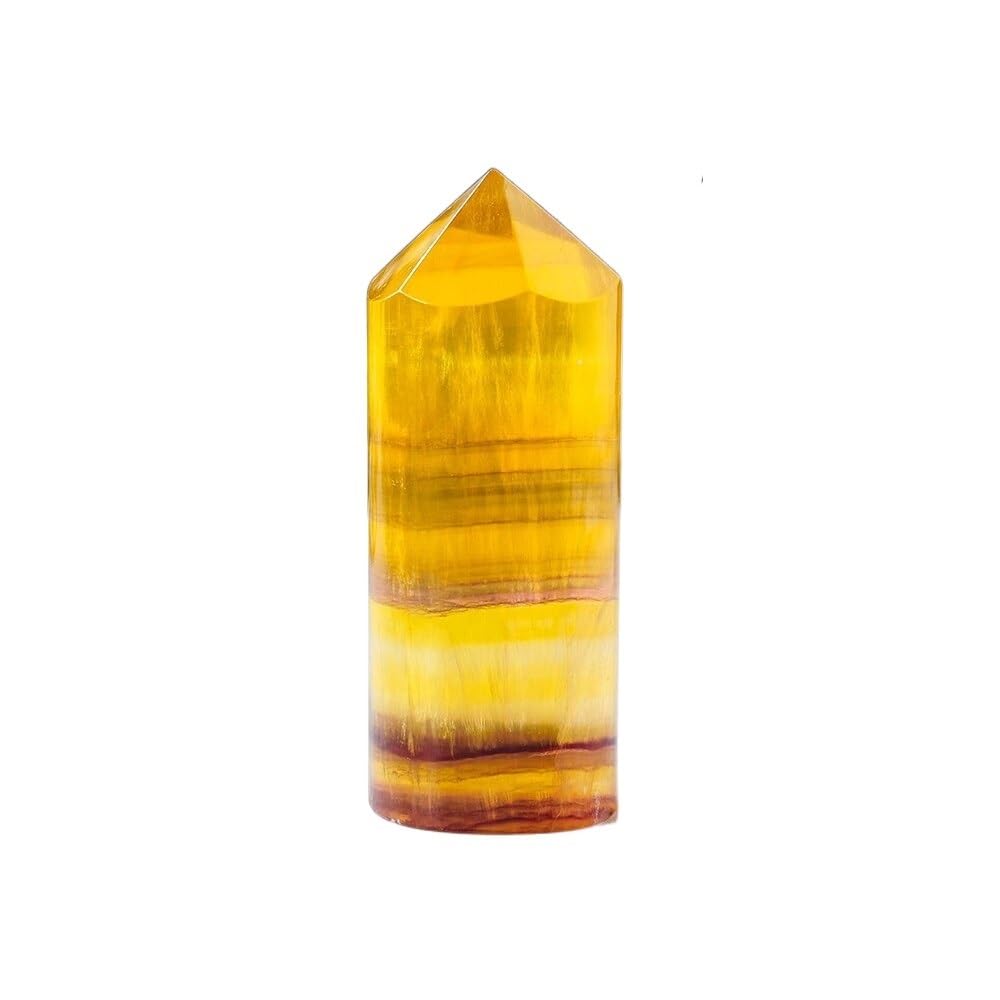 KJEBVHIRS Quartz Yellow Fluorite Crystal Column Fluorite Tower Wand Home Decoration Gifts Ornaments (Size : 150-200g)