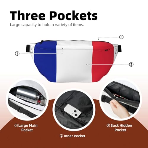 Sac banane de course à pied imprimé tricolore pour jogging et running