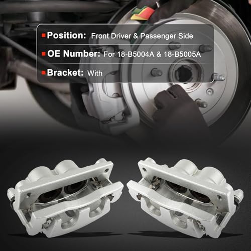 Image of cciyu Front Left & Right Brake Calipers Assembly w /Bracket 18-B5004A 18-B5005A For Buick For Rainier 2006-2007,For Chevy For Trailblazer 2006-2009,For GMC For Envoy 2006-2009