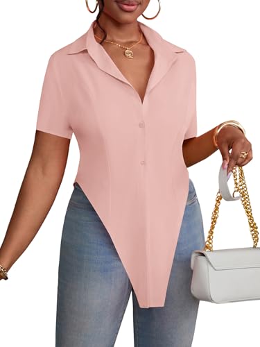 Image of LYANER Women's Collar V Neck Y2k Tops