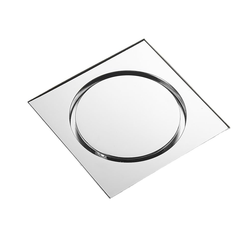 Lkfjnhepf Wf-8106L-Ta Floor Drain Shower Drains 10Cm Square Brass Chrome Bathroom Floor Drain Balcony Bath Strainer Cover Waste Grate(Wf-8106L-Ta)