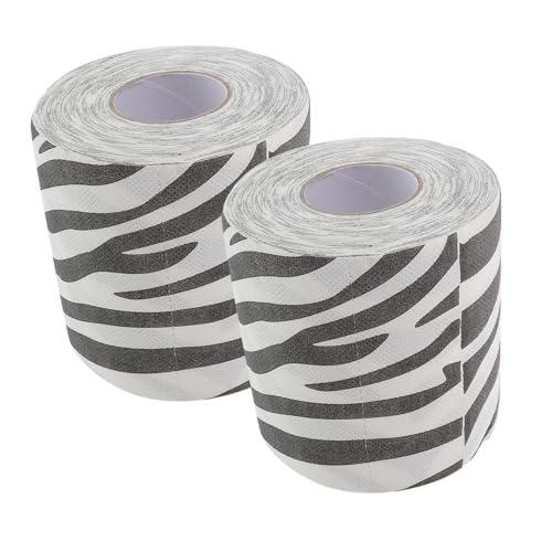 HIAKDOFT 2 Piezas Papel Higiénico Único con Diseño Animal Cebra Unidades Prácticos para Baño Uso Diario Hogar