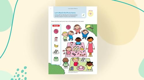 Play Smart Brain Boosters Age 3+: Preschool Activity Workbook with Stickers for Toddlers Ages 3, 4, 5: Boost Independent Thinking Skills: Tracing, Coloring, Matching Games(Full Color Pages) - Thumbnail 6