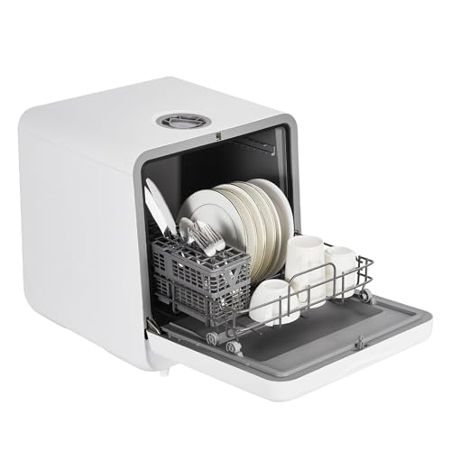 Countertop Dishwasher, Mini Dishwasher with Faucet & Manual Water Tank(5L) Modes Water Inlet,...