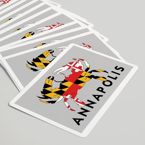 Lantern Press Annapolis Maryland Crab Flag Baraja Póker miniatura 5