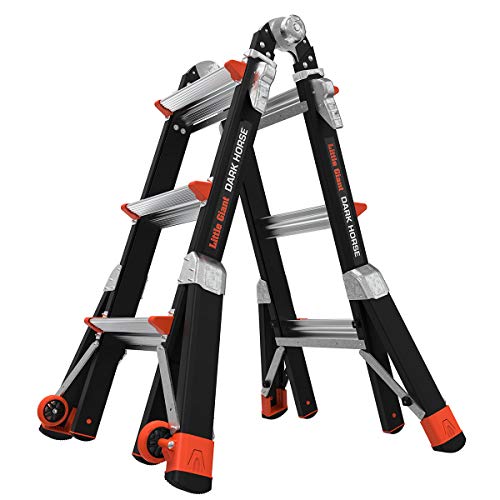 Little Giant Ladders, Dark Horse, M13, 7-11 foot, Multi-Position Ladder, Fiberglass, Type 1AA, 375 lbs weight rating, (15143-001)
