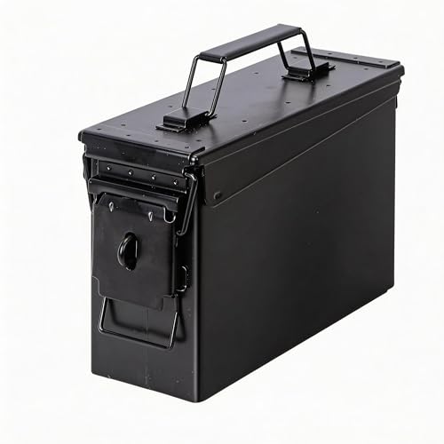 Movclstud Ammo Storage Box - Fire-Resistant, Waterproof, Airtight Metal Case with Lock Buckle - for Ammo and Lithium Battery Storage (11
