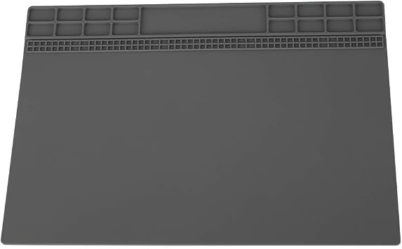 Soldering Silicone Pad Mat, Heat Insulation Repair Maintenance Platform for Phone Repair Service Heat Solder 350MM*250MM(Gray)