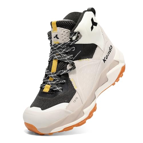B LUCK SHOE Men Hiking Boots Suede Leather Waterproof Mid Cut Lightweight Trekking Shoes Non Slip All Terrain Breathable Outdoor Boots 1916 by B LUCK SHOE - Used condition - Image 3