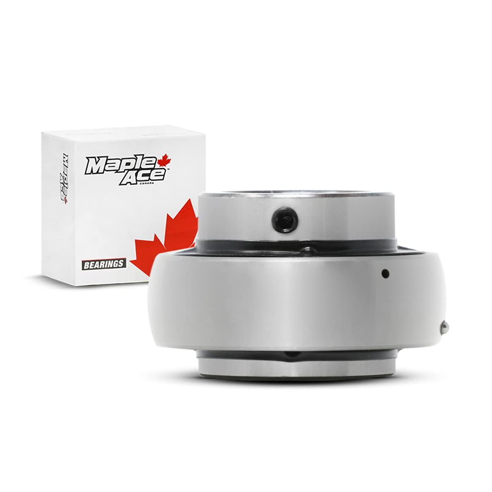 MAPLE ACE UC209 Insert Bearing 45mm Bore, Spherical OD with Set Screws and Lubrication Hole