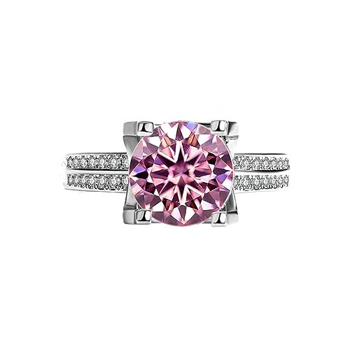 Bague en diamant moissanite 3ct fiançailles argent 925 vert
