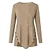 Womens Tops Round Neck Button Side Tunic Blouses Casual Long Sleeve Shirts Fall Fashion Pullover Top Y2K Sweater