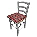 Set 6 Cuscini Coprisedia Imbottito Sedie Cucina Tartan Scozzese Laccetti Rosso