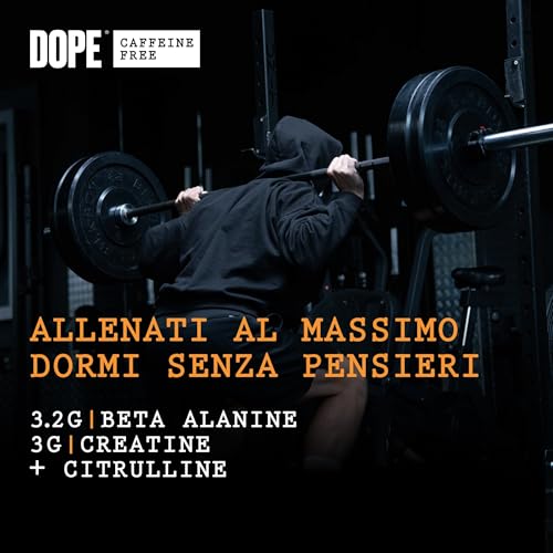 Dope Polvere Pre-Workout Senza Caffeina | Blue Raspberry | 510g | 30 Porzioni | Senza Stimolanti | 3,2g Beta Alanina | 3g Creatina | Miscela Citrullina AAKG | Vitamina B6 | Supporta Potenza - Immagine 2