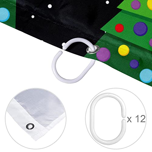 Rideau de douche Sapins de Noël Vert 183 cm imperméable textile de douche - 5