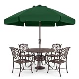 ABCCANOPY 7.5ft Scalloped Patio Umbrella, Outdoor Table Umbrella with Tilt and Crank, Fiberglass Ribs Deck Umbrella for Patio, Pool, Garden, Picnic (Green)