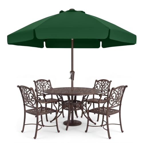 Image of ABCCANOPY 7.5ft Scalloped Patio Umbrella, Outdoor Table Umbrella with Tilt and Crank, Fiberglass Ribs Deck Umbrella for Patio, Pool, Garden, Picnic (Green)