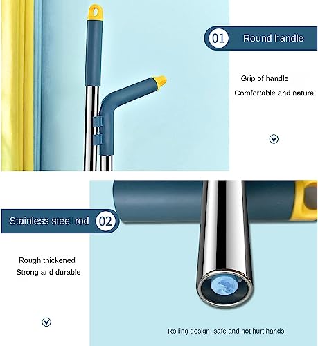 Besen- und Kehrschaufel-Set, Kombination aus Kehrschaufel und Besen mit langem Griff for drinnen und draußen, robustes Besen-Kehrschaufel-Set for Küche, Lobby, Büro, aufrecht stehende Kehrschaufel mit – Bild 5