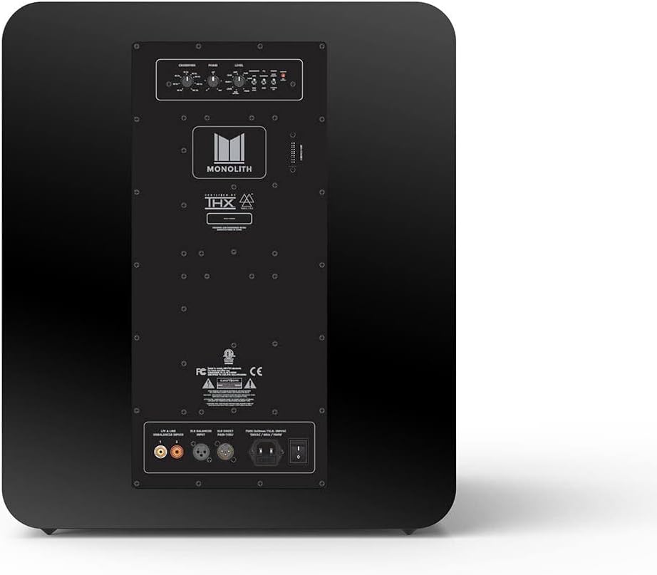 Monolith THX Certified Ultra 2000 Watt Powered Subwoofer - 16-Inch, Low Distortion, RCA and XLR Inputs, for Studio and Home Theater Systems, Matte Black