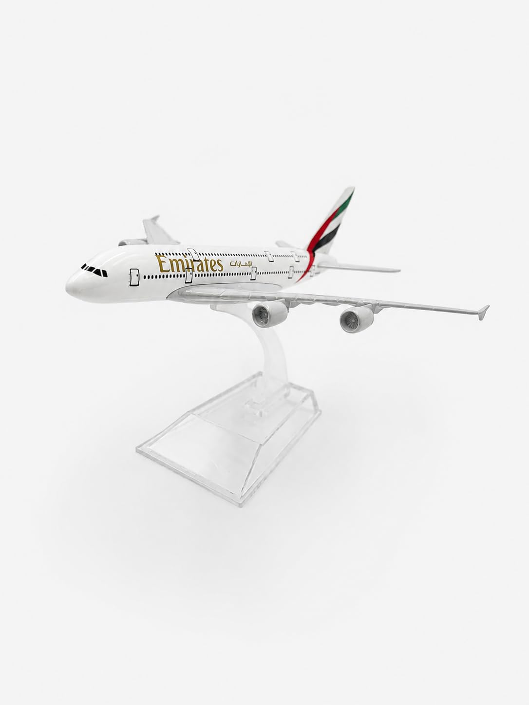 indigo® Emirates Airbus A380 Diecast Metal Model Aircraft with Display Stand, 1:400 Scale Airline Aeroplane Collectable Display Jet Airliner Replica, Aviation Gift for Collectors