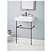 Cheviot 1234-WH-8/575-AB Nuo White with Antique Bronze Legs Console Lavatory 23 5/8" x 17 3/8"