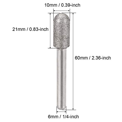 Fresas de diamante para esmerilado y grabado 10mm 5 piezas miniatura 2