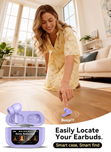 Image of Bucephalus Wireless Earbuds, Ear Buds Active Noise Cancelling with Smart Charging Case, Bluetooth 5.4 Headphones, 48H Playtime & Bass Stereo Sound, Compatible with iPhone, Android, Pad - Aurora Purple