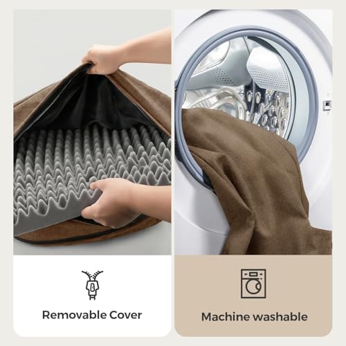 Image of 36 Inch Indestructible Dog Bed for Large Dogs, Waterproof Chew Proof Orthopedic Pet Mat for Crate with Machinne Wshable Cover, Great for Indoor Outdoor Use, Brown