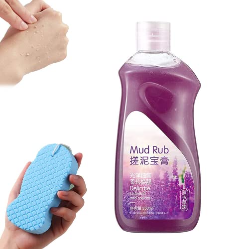 Rubbing Mud for Skin,2023 Best Mud Rubbing Artifact,Deep Cleaning Rubbing Mud Exfoliation Whitening Body Scrub with Bath Sponge (Lavender)