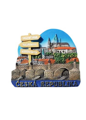 Imán refrigerador souvenir República Checa 3D pintado a mano miniatura 1