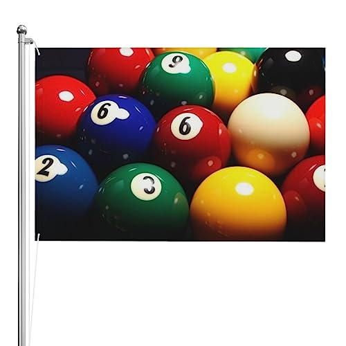 Drapeau de billard coloré robuste 1,2 x 1,8 m avec finitions double face