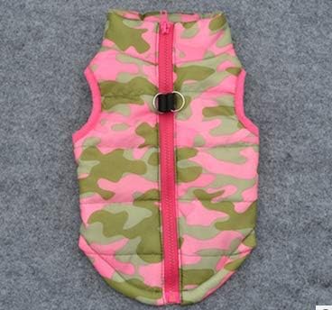 Pet Jacket Dog Vest Winter Camouflage Bowknot Fall Warm Cotton Cat Chihuahua Clothes Apparel Costumes(M-Rose Red) - Image 5