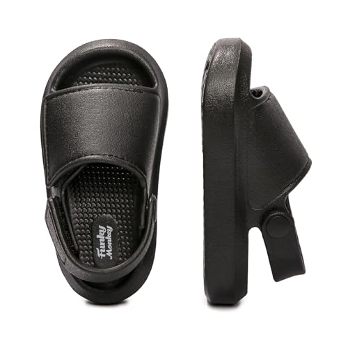 FUNKYMONKEY Unisex-Child Pillow Slippers Lightweight Adjustable EVA Slide Sandals for Boys and Girls