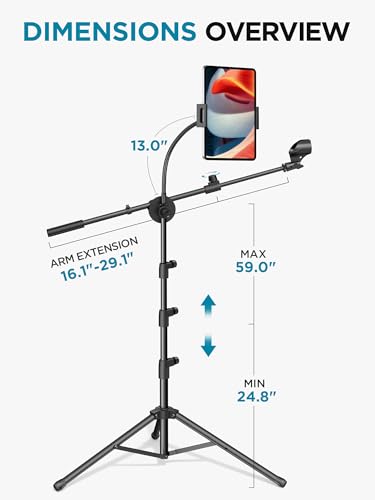 image for InnoGear Mic Stand, 6 in 1 Microphone Stand Floor with Tablet Phone Ho