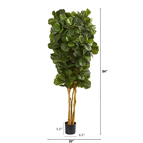 Nearly Natural 7’ Fiddle Leaf Fig Artificial Trees, 84In, Green #TOP5
