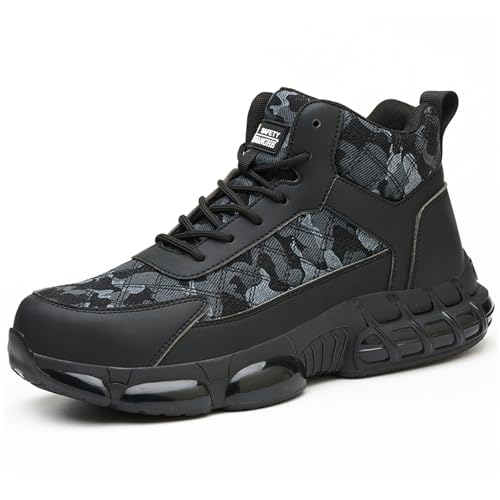 Image of Nutropa Steel Toe Shoes for Men & Women, Super Lightweight Work and Safety Shoes Indestructible Construction Work Sneakers,Black 11.5 Women /10 Men