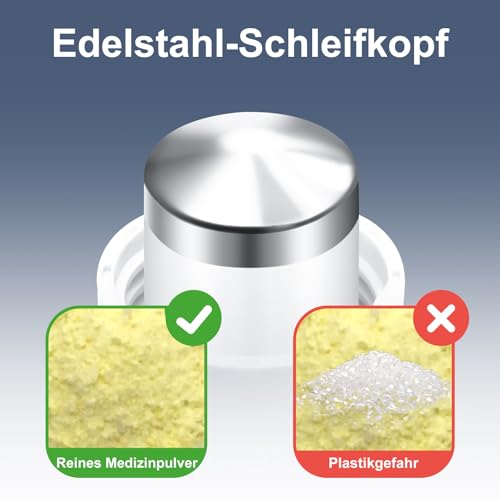 Fullicon 3-in-1 Pill Crusher Cutter - Edelstahl-Schleifkopf, Tablettenzerkleinerer für Tabletten und Haustiere, Pillenmahler mit Aufbewahrung und kostenlosem Reinigungsbürste (Indigo)