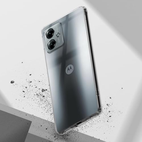Image of Fashionury Shockproof Crystal Clear Back Cover Case for Motorola Moto G14 | Raised Bumps for Camera & Screen Protection | Transparent Back Cover Case for Motorola G14 / Moto G14