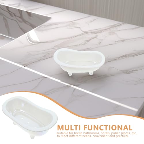 Porte-savonnette céramique auto-drainant mini bac rangement - 4