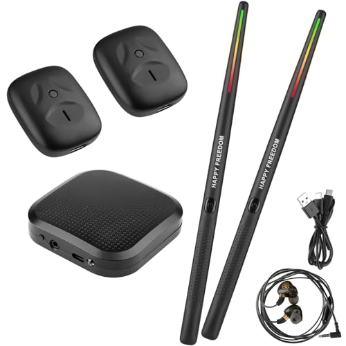 Electronic Drum Set Pocket Air Drum Sticks Set with Air Drumsticks & Pedals & Bluetooth Adapter & Earphone,Play Drum Anywhere Anytime 8 Sounds for Beginners, Teens & Adult Drummer Gift With Speaker