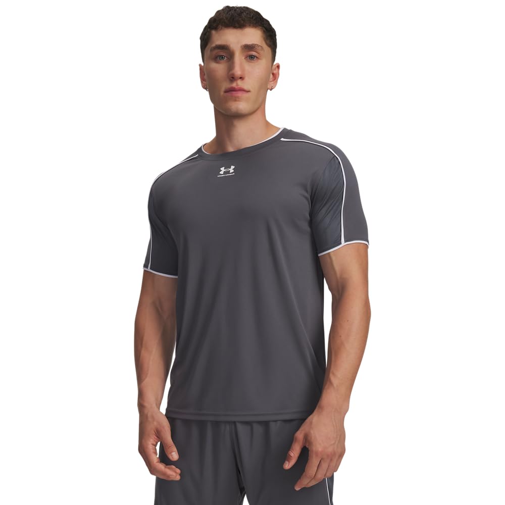 Under Armour UA M Challenger Train SS - Short Sleeve - Tops - Castlerock/White - Size: LG
