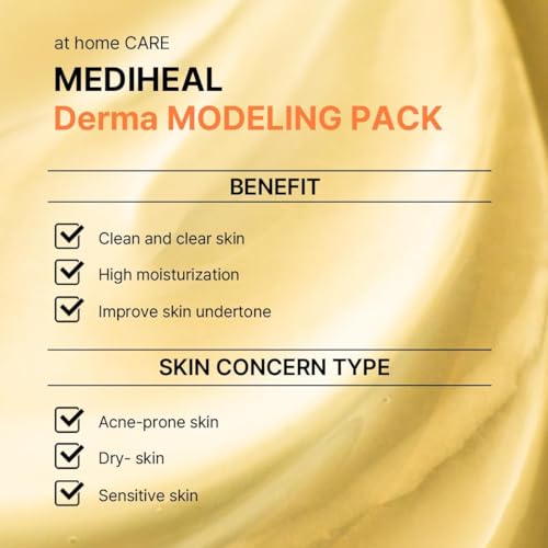 Image of Mediheal Derma Modeling Pack (Vitamin) - Radiance Care For Smooth Skin - Easy DIY Home Spa Kits, Hydrating Icy Jelly Mask For Skin Refreshment
