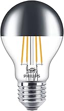 Philips LED Classic Filament Bulb E27 (50 W), Dimmable Head Mirror Lamp with Warm White Light and Clear Glass, Mirrored Dome for Indirect Lighting, White