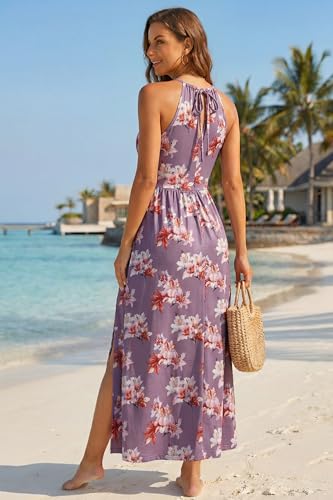 Image of KILIG Women's Summer Floral Beach Flowy Split Maxi Long Dresses