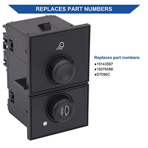 Obaee Fog Lamp Switch Cargo Light Switch Compatible With 03-07 Chevy Chevrolet Tahoe Avalanche Suburban Silverado Cadillac Escalade Gmc Yukon Sierra 1500 2500 3500 Replace 15143597 15076588 Bluish Led #TOP4