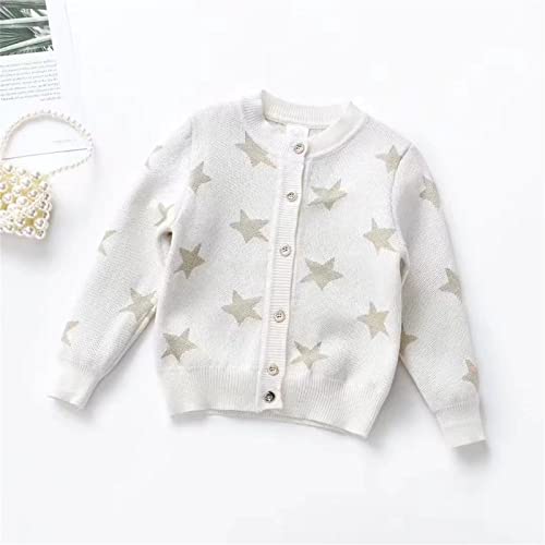Kids Zip up Hoodie Girls Boys Autumn Winter Knit Sweater Star Print Long Sleeve Coat Cardigan Clothes 4t Little3