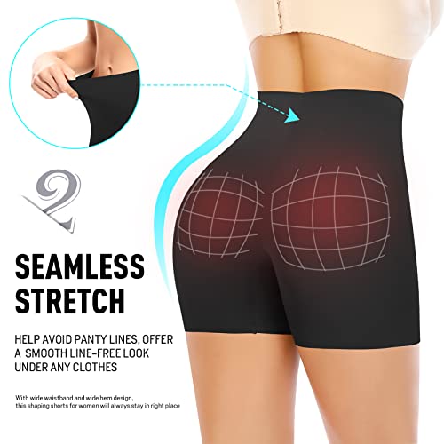 Image of Werena Seamless Shaping Boyshorts Panties for Women Slip Shorts Under Dress Shapewear Shorts