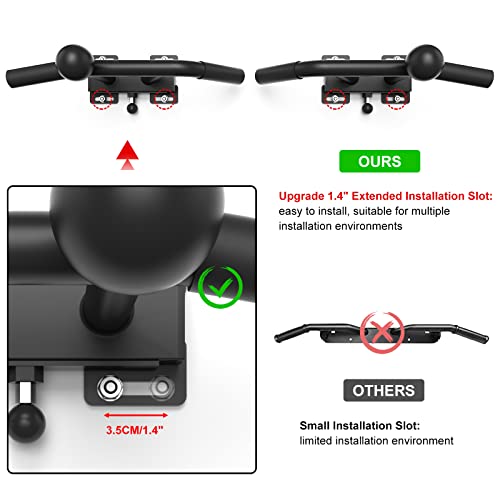 Onetwofit OT050501 Wall Mounted Pull Up Bar, Adjustable Wall Mount Chin Up Bar With 2 Ball Grips Strength Training Equipment thumb #1