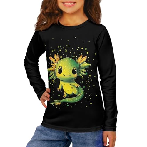 Image of Girls Long Sleeve Shirts Casual Crewneck Soft T-shirts for Girls 3-16 Years Old